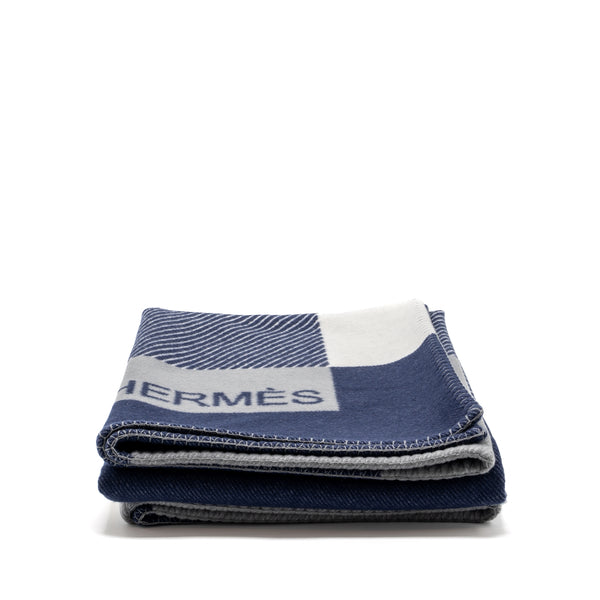 Hermes H Riviera blanket wool / cashmere marine Multicolour