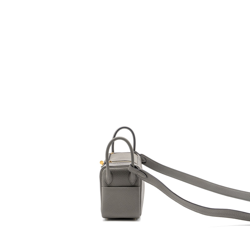 Hermes Mini Lindy Clemence Gris Meyer GHW Stamp U