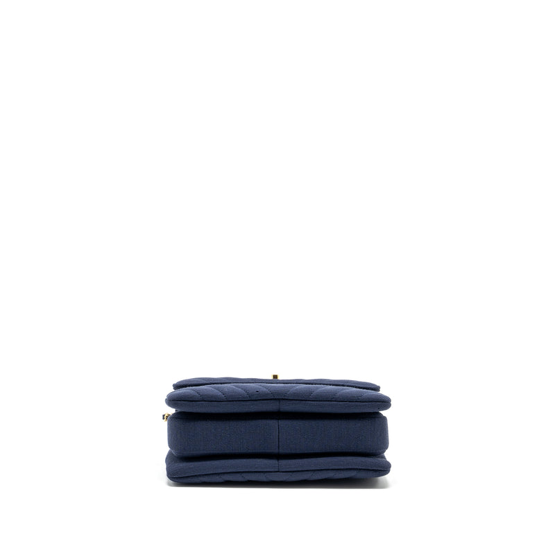 Chanel Small Chevron Trendy CC fabric navy GHW