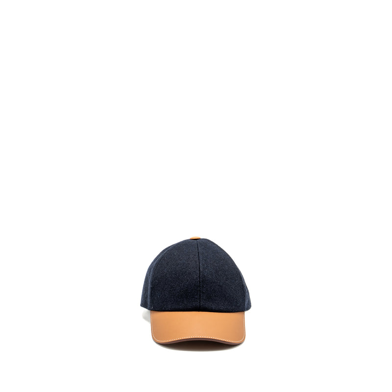 Hermes SIze 59 Casquette Homme Riley Dark Cap Wool Marine