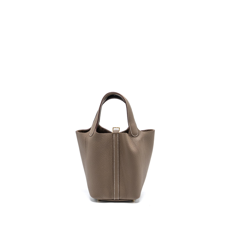 Hermes Picotin 18 Lock Bag Clemence Etoupe GHW Stamp B