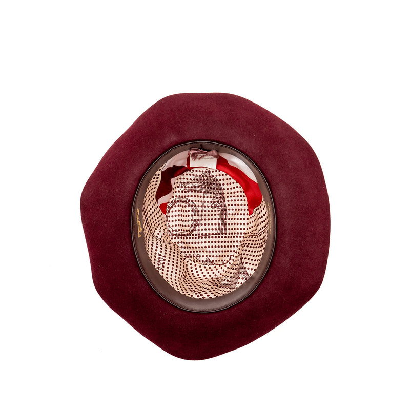 Hermes size 57 chapeau en lapin hat burgundy