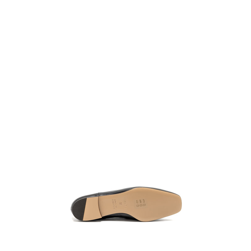 Hermes Size 37 Time Loafer Leather Black GHW
