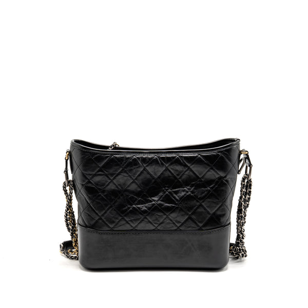 Chanel Gabrielle hobo bag aged calfskin black multicolour hardware