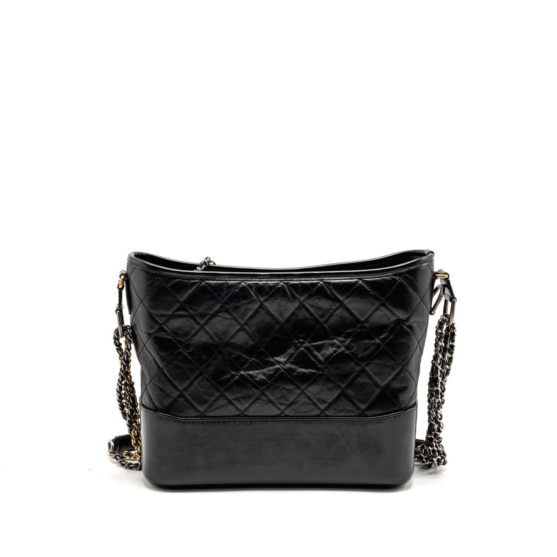 Chanel Gabrielle hobo bag aged calfskin black multicolour hardware