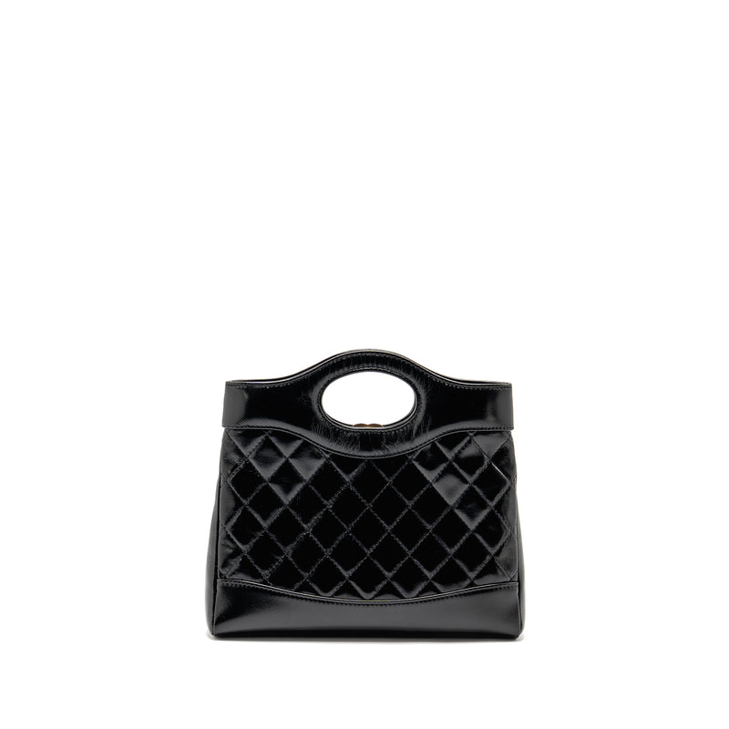 Chanel Mini 31 Bag Shiny Lambskin Black LGHW (Microchip)