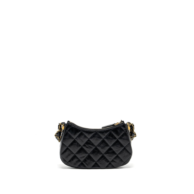 Chanel 23k Hobo Shoulder Bag Calfskin Black GHW (microchip)