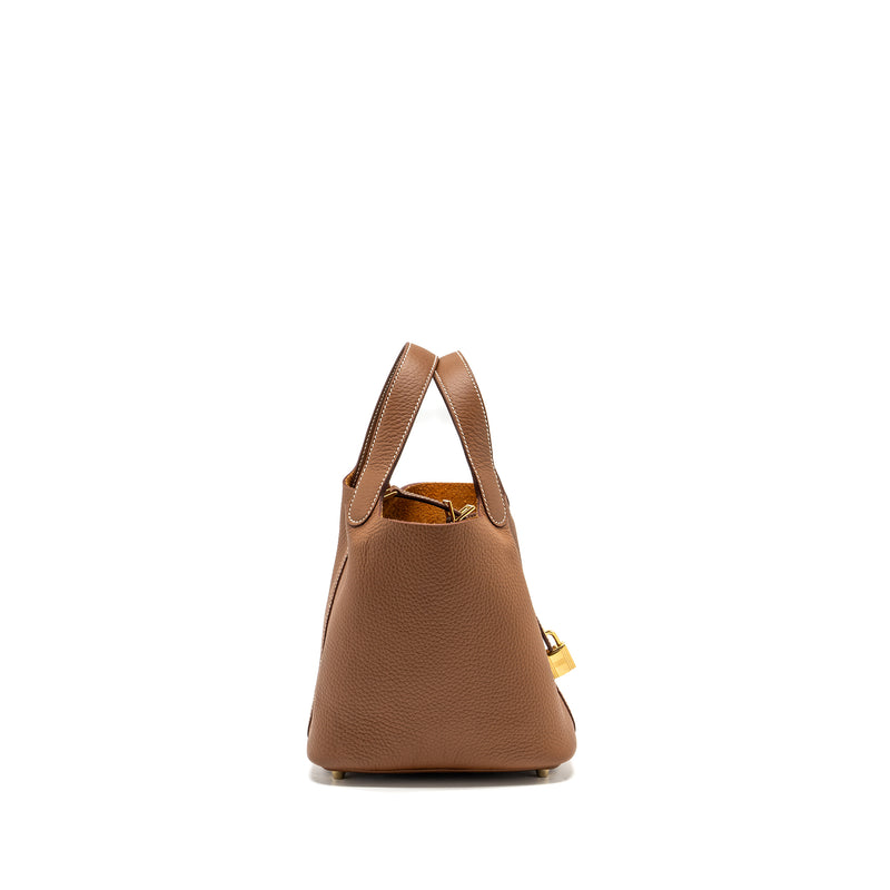 Hermes Picotin 18 Lock Bag Clemence Gold GHW stamp B