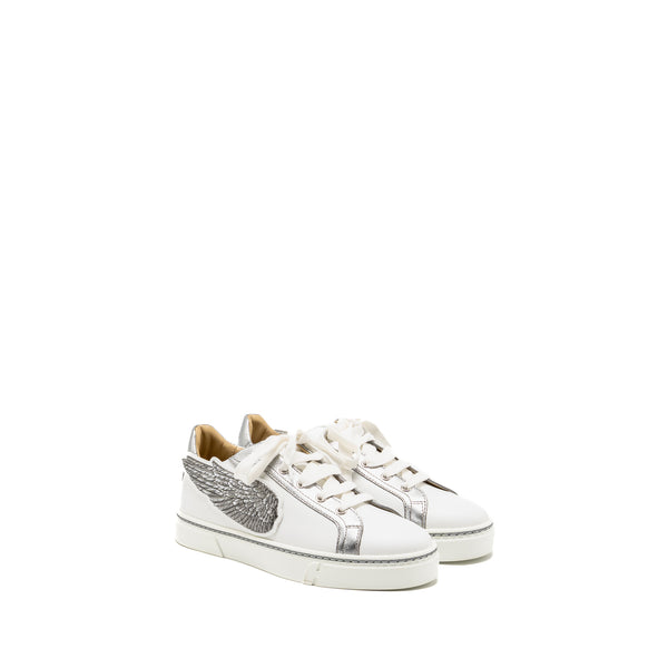 Hermes Size 37 Wing Sneakers Leather White/Silver SHW