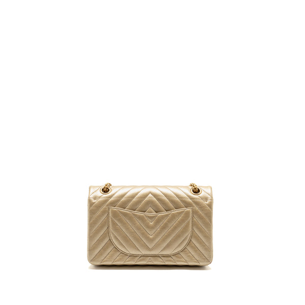 Chanel Small 2.55 Reissue Chevron Flap Bag Calfskin Gold GHW