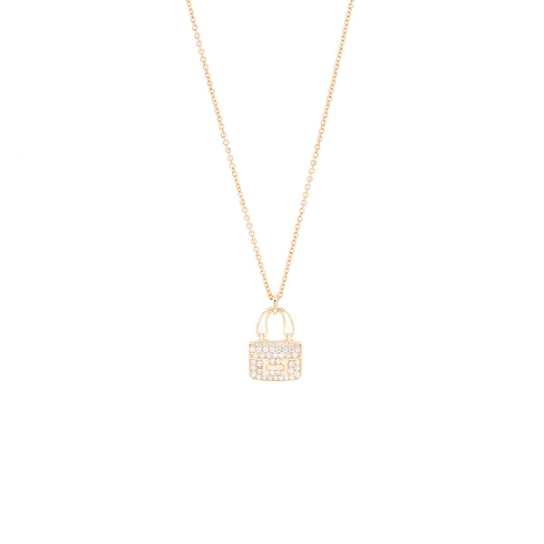 Hermes Constance Amulette Pendant Rose Gold Diamonds