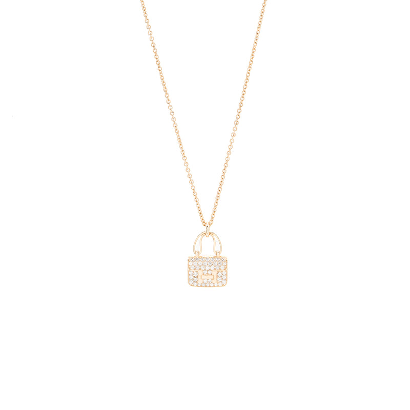 Hermes Constance Amulette Pendant Rose Gold Diamonds