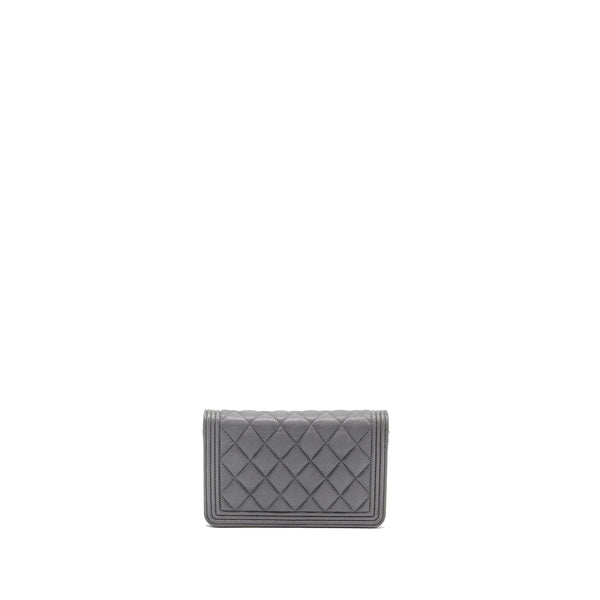Chanel Boy Wallet on Chain caviar grey LGHW