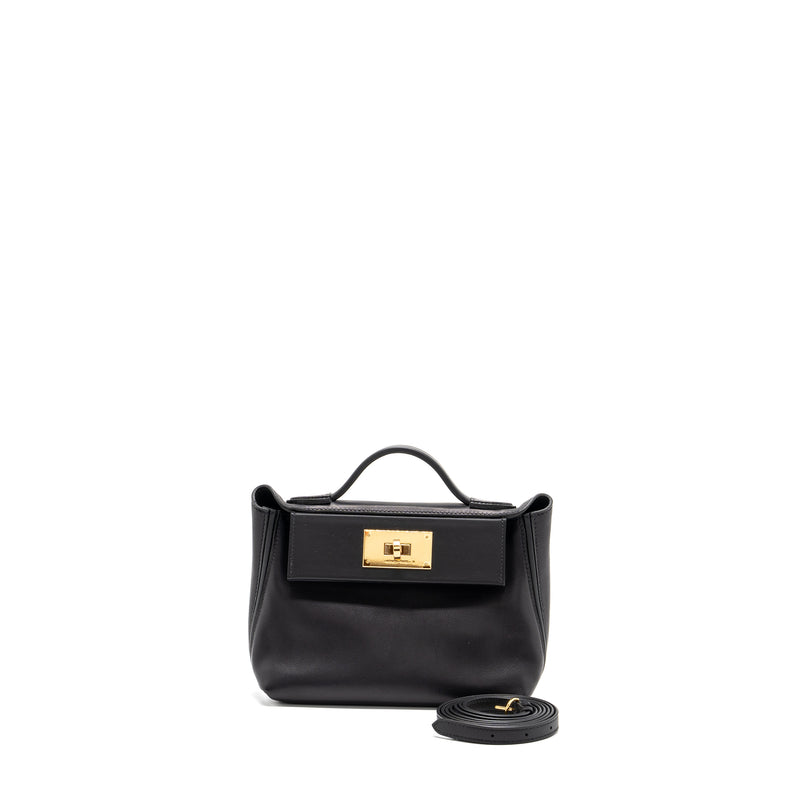 Hermes Mini 24/24 2424-21 Bag Volupto Black GHW Stamp U