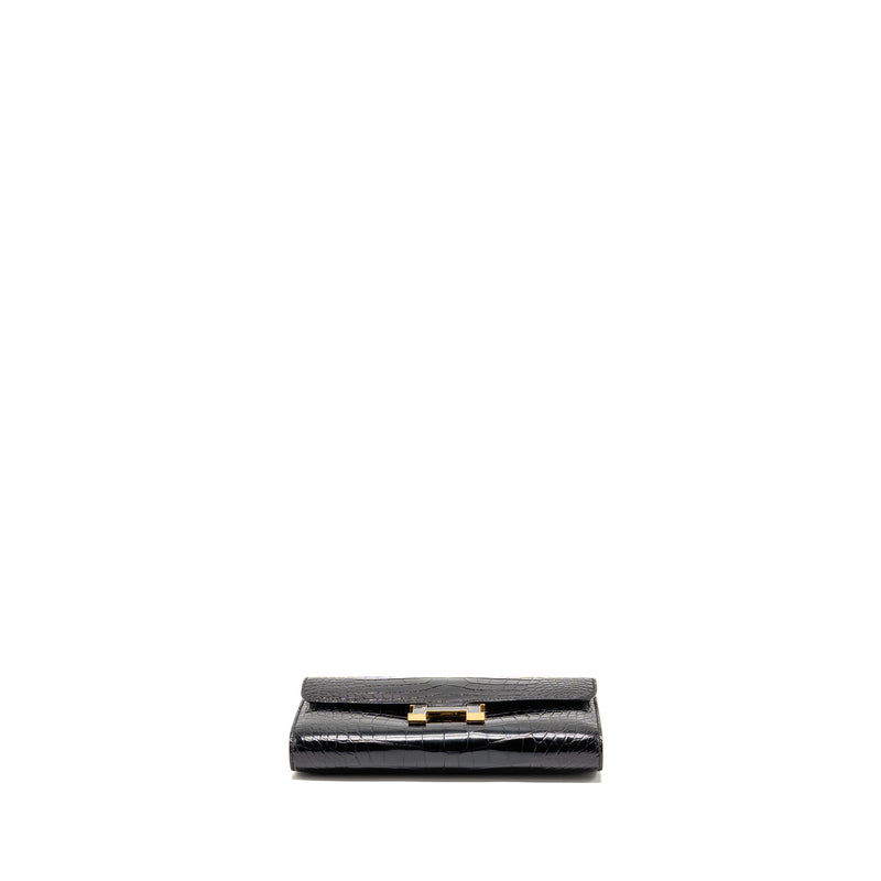 HERMES Constance To Go Alligator Mississippiensis Black with black Hardware Stamp Z