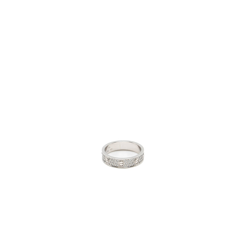 Cartier Size 54 Love Wedding Band White Gold, Diamond-Paved