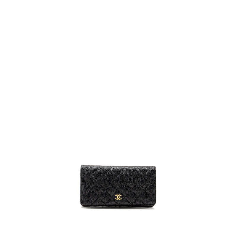 Chanel Compact Long Wallet Caviar Black GHW