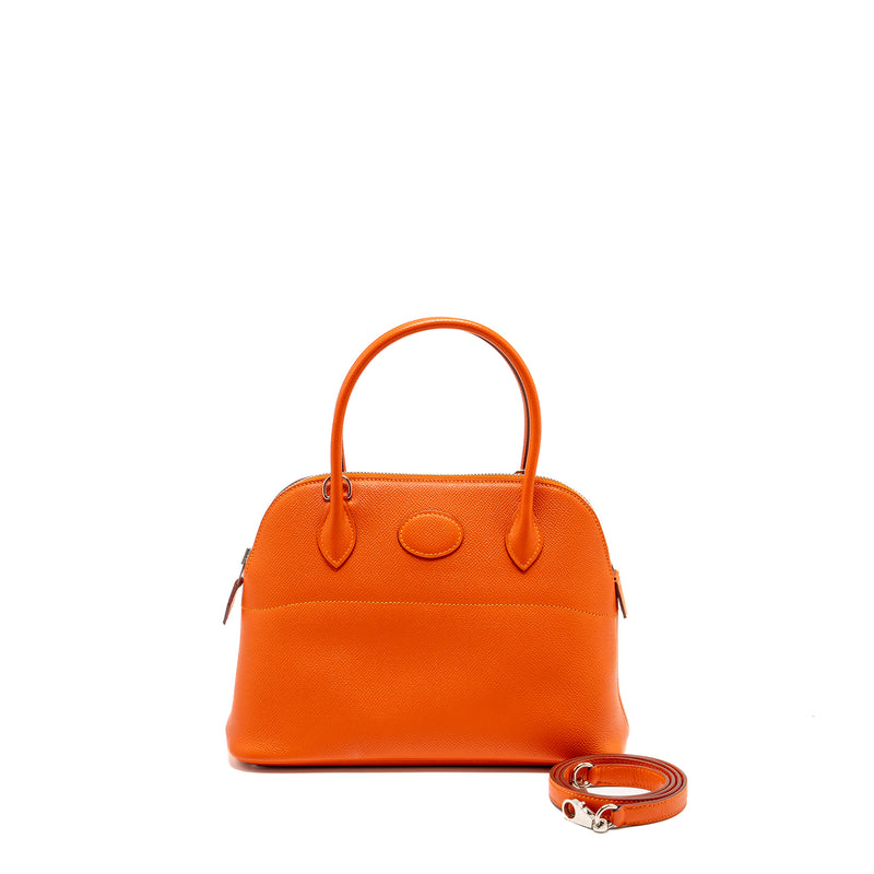 Hermes Bolide 27 Epsom Orange SHW Stamp X