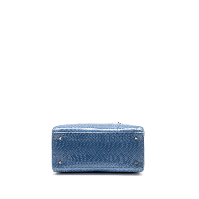 Dior Medium Lady Dior Python Blue SHW