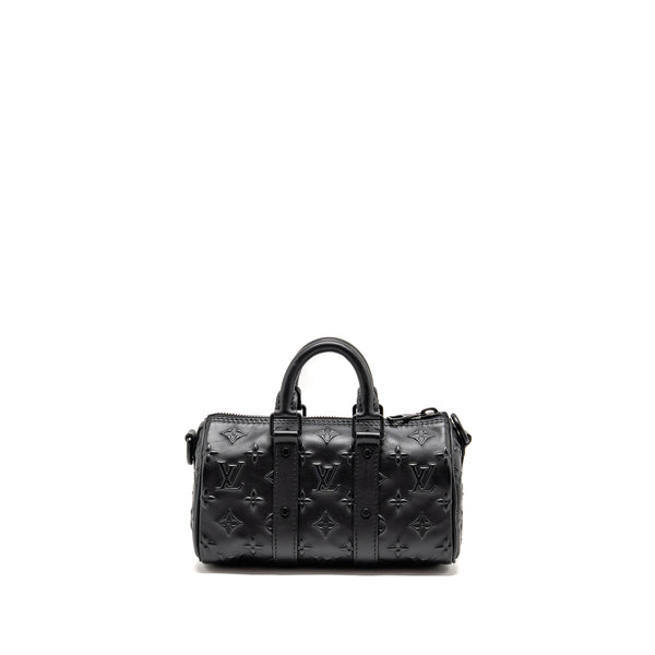 Louis Vuitton Keepall XS Monogram Seal Cowhide Leather So Black