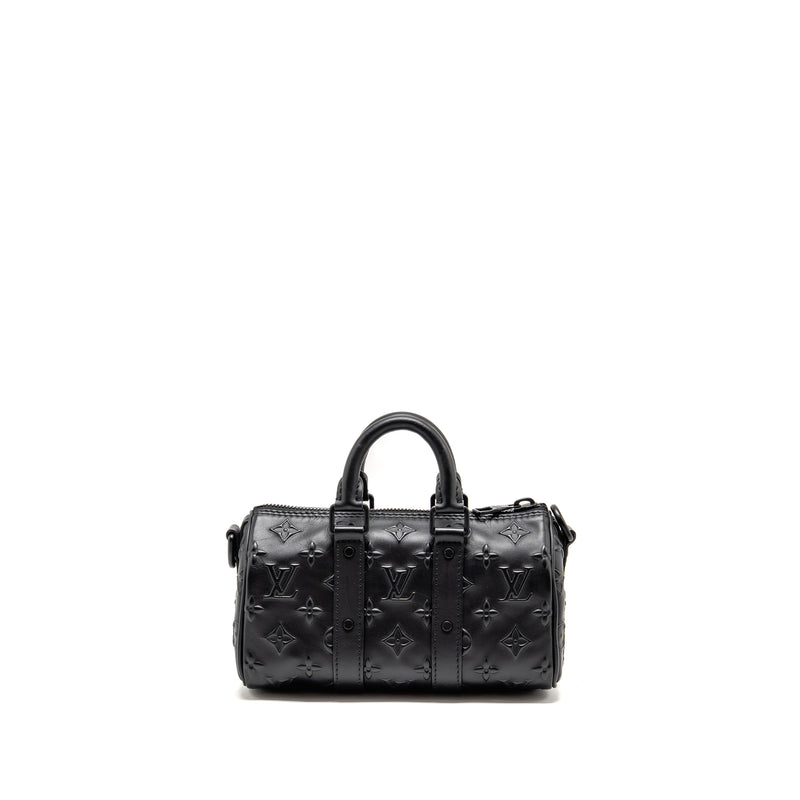 Louis Vuitton Keepall XS Monogram Seal Cowhide Leather So Black