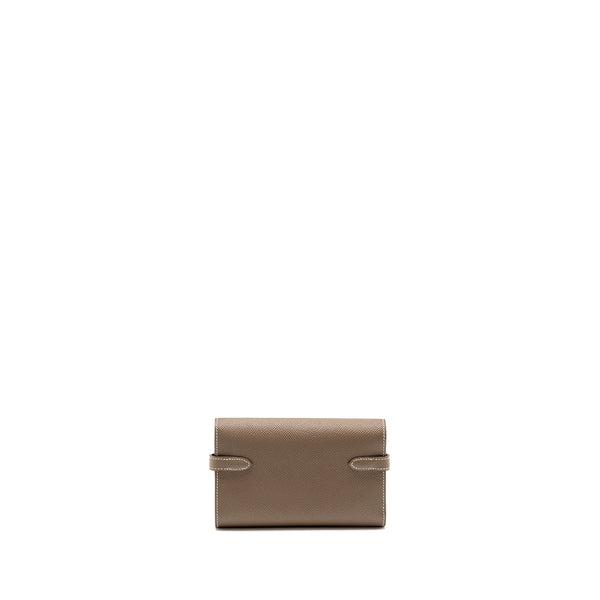 Hermes Kelly Wallet Epsom Etoupe GHW Stamp D