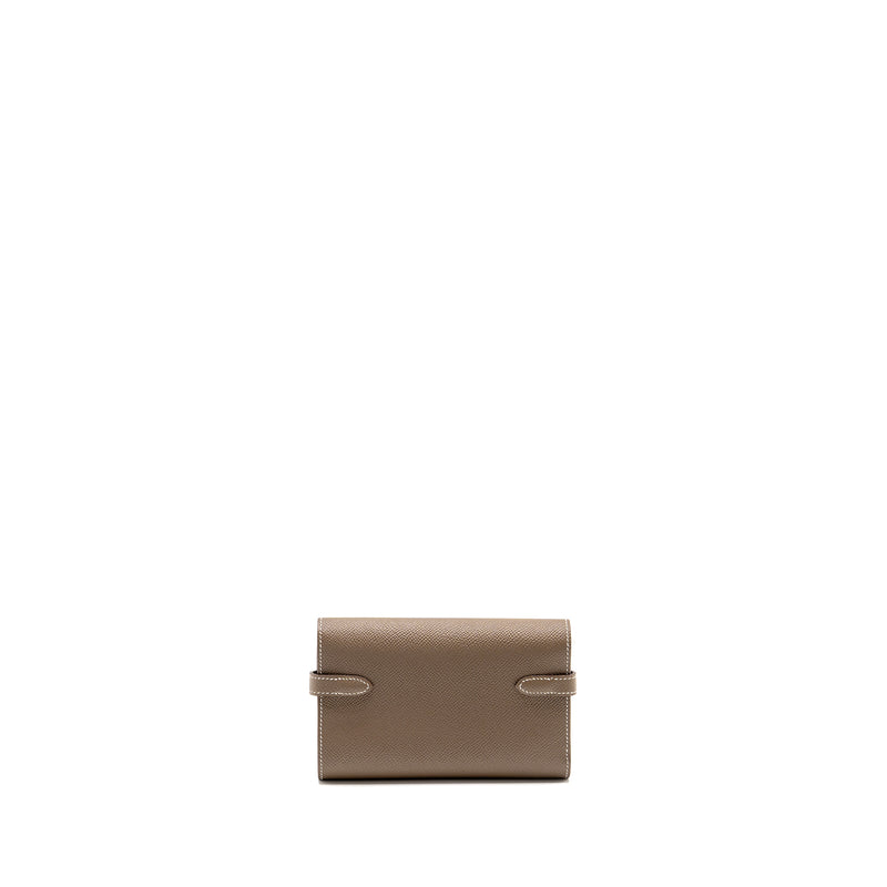 Hermes Kelly Wallet Epsom Etoupe GHW Stamp D
