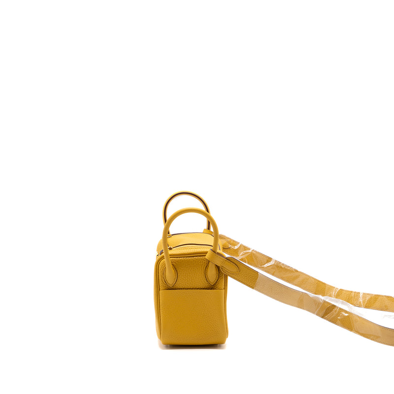 Hermes mini lindy clemence jaune amber GHW stamp D