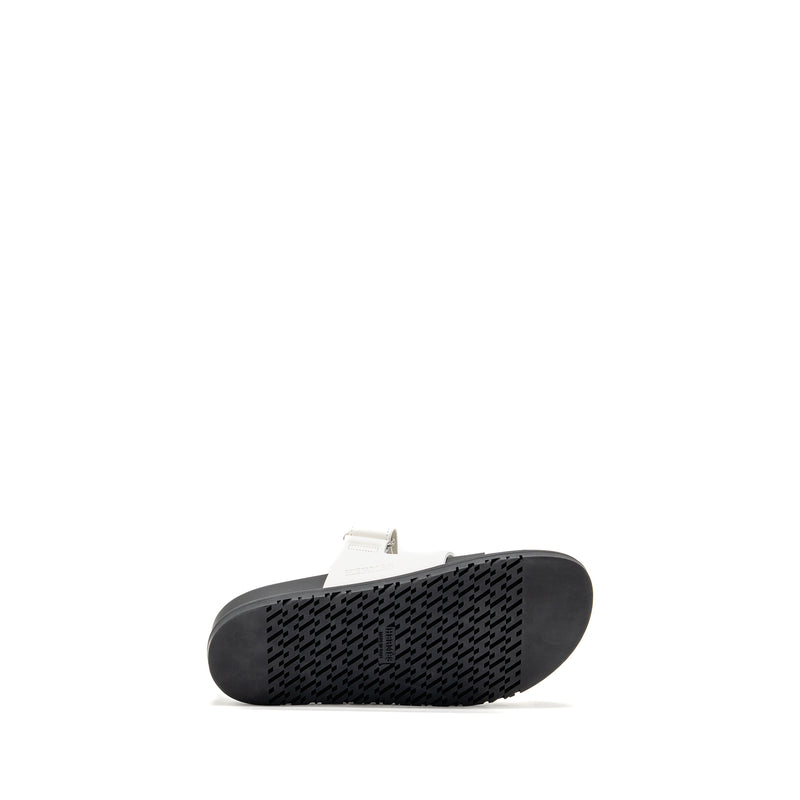 Hermes Size 37 Chypre Sandals Calfskin White SHW