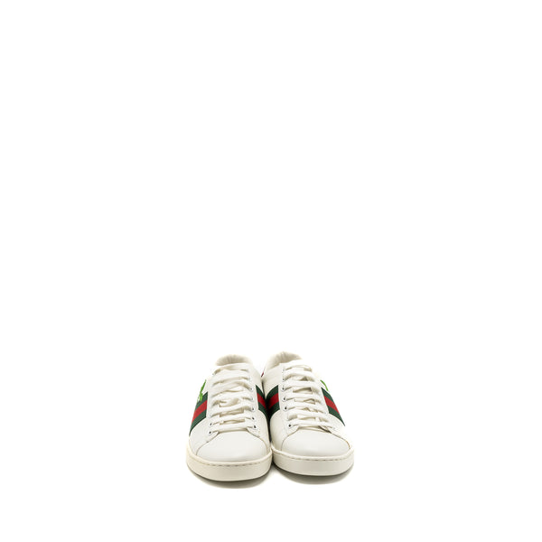 Gucci size 36 leather sneakers with GG cherry print white multicolour
