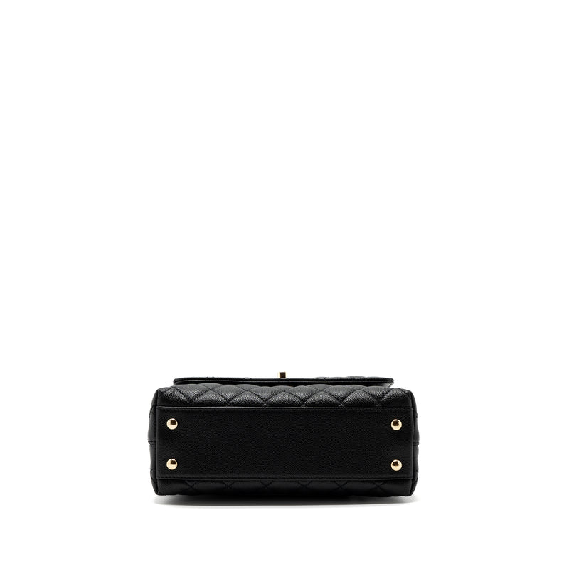 chanel small coco handle caviar black LGHW (microchip)