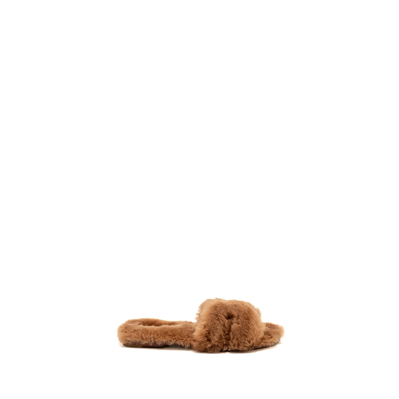 Hermes Size 37 Oran Sandals Peau Lainee Mer Naturel