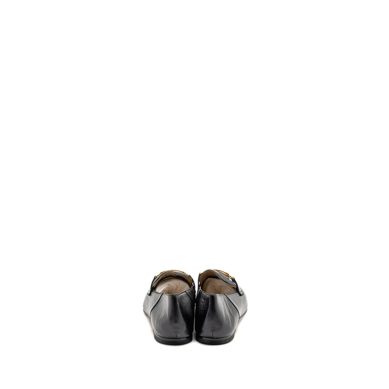 Hermes Size 37 Time Loafer Leather Black GHW