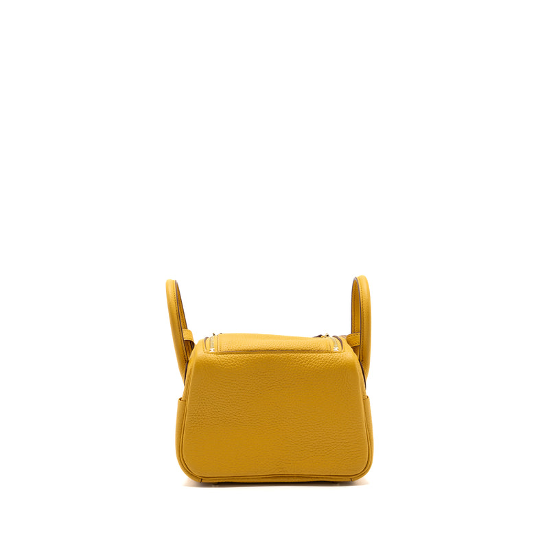 Hermes mini lindy clemence jaune amber GHW stamp D