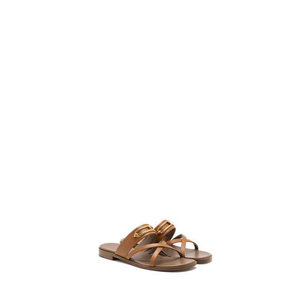 Hermes size 38.5 Claire sandal calfskin gold GHW
