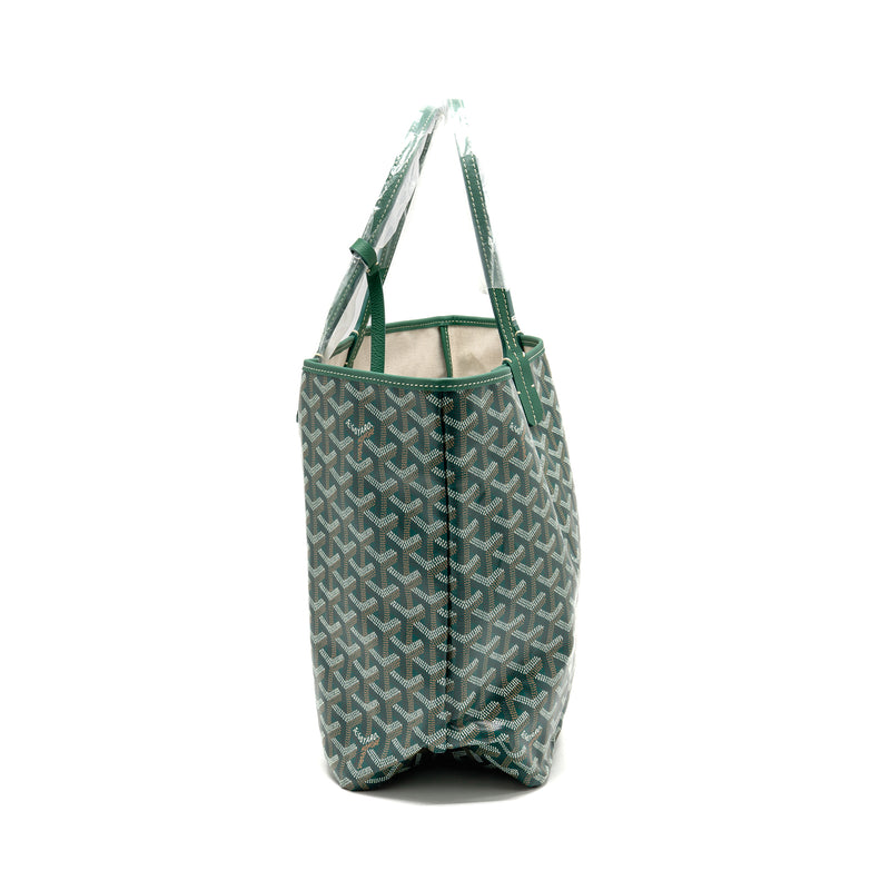 Goyard Saint Louis PM Tote Goyardine Canvas Green SHW
