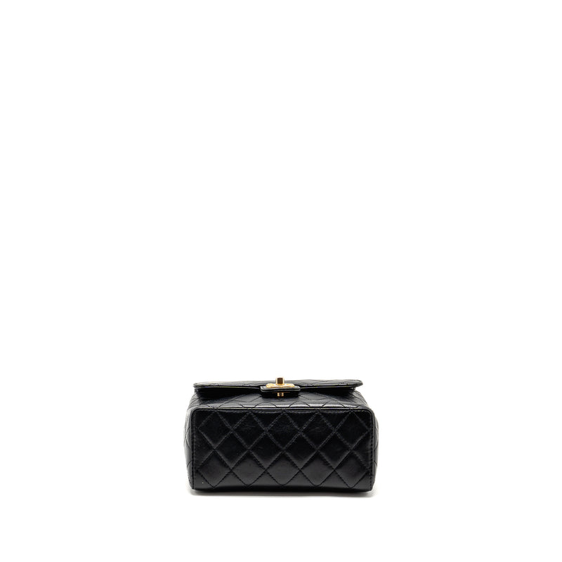 Chanel Retro Classic New Square Large Flap Bag Goatskin Black GHW (Microchip)