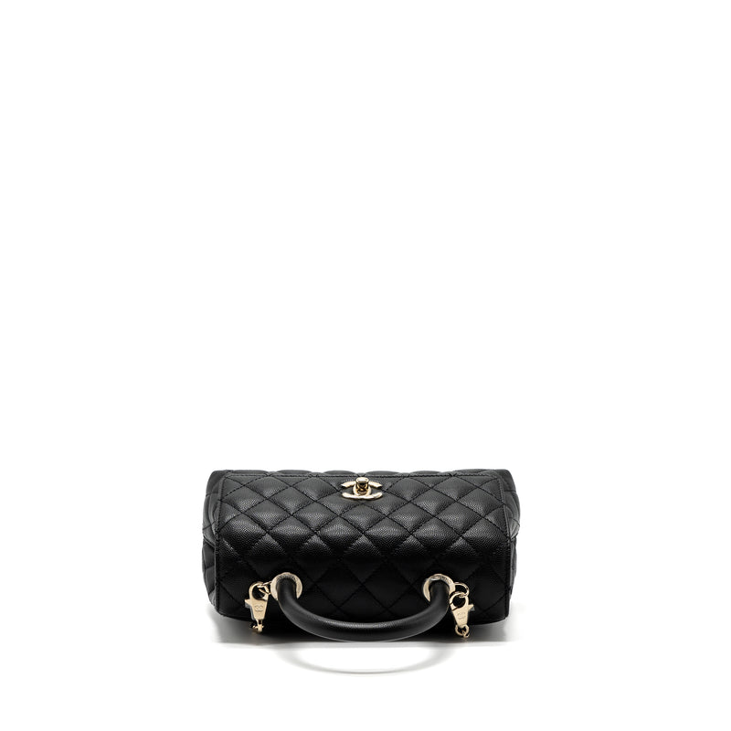 chanel small coco handle caviar black LGHW (microchip)