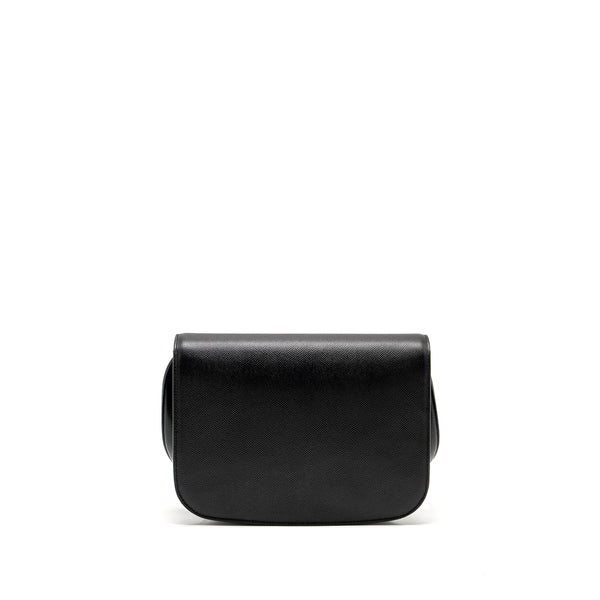 Salvatore Ferragamo Gancini Rounded Flap Bag Calfskin Black GHW