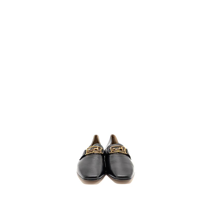 Hermes Size 37 Time Loafer Leather Black GHW