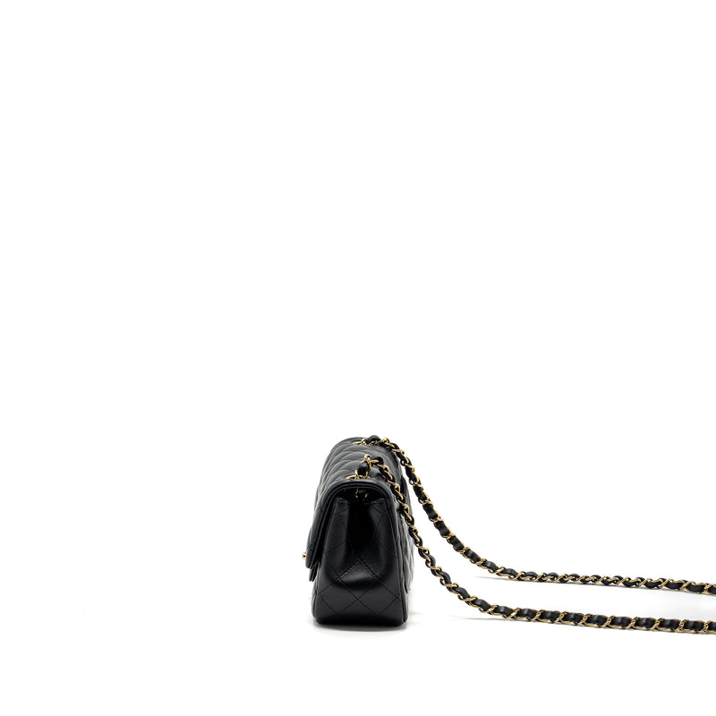 Chanel Mini Square Flap Bag Lambskin Black GHW (Microchip)