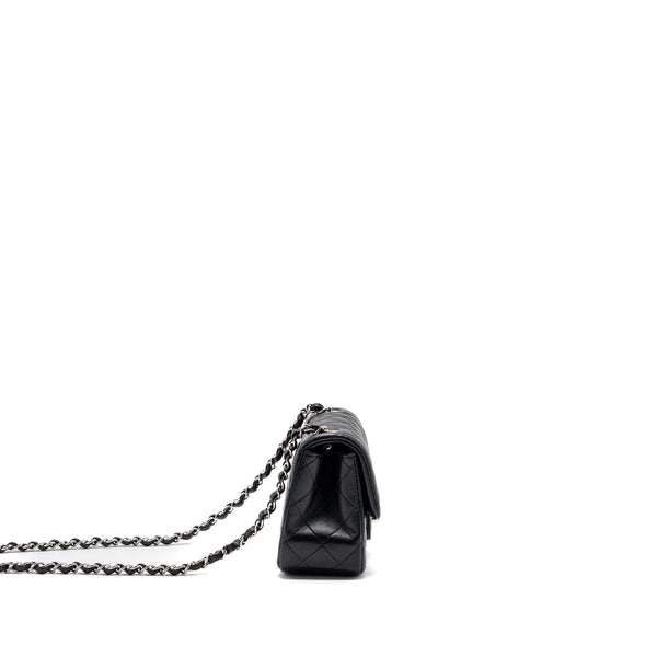 Chanel mini square flap bag lambskin black SHW