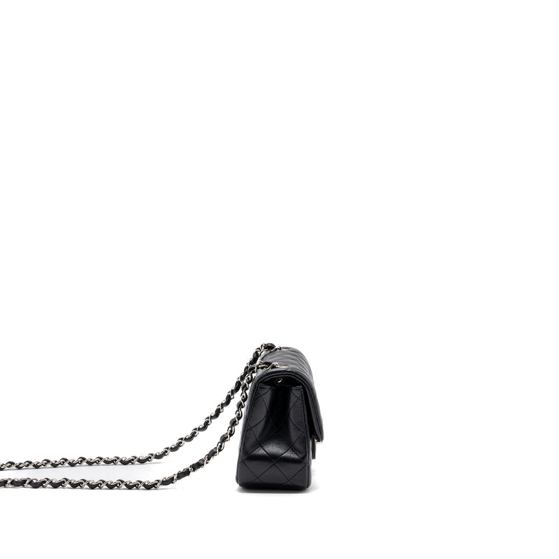 Chanel mini square flap bag lambskin black SHW