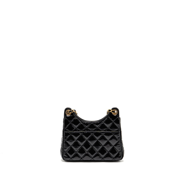 Chanel 23p Hobo Bag Shiny Calfskin Black Brushed GHW(microchip)