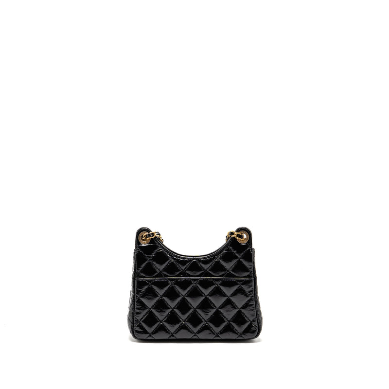 Chanel 23p Hobo Bag Shiny Calfskin Black Brushed GHW(microchip)