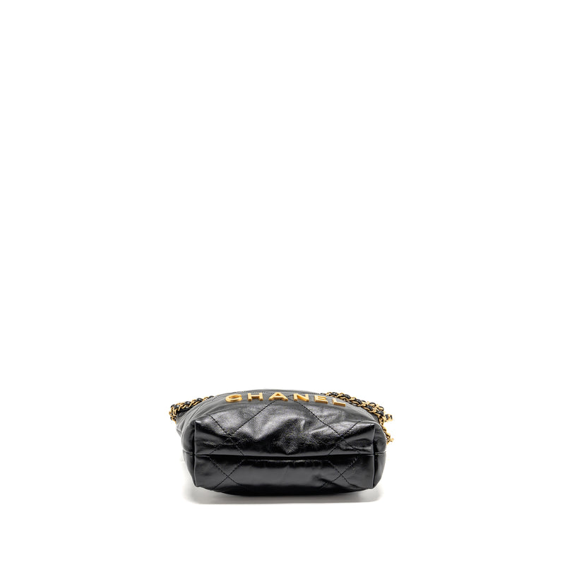 Chanel Mini 22 Bag Shiny Calfskin Black GHW (microchip)