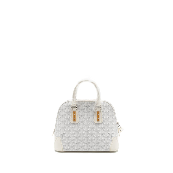 Goyard Mini Vendome Mini Bag Goyardine Canvas/ Calfskin White SHW