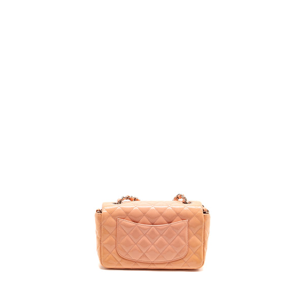 Chanel Mini Rectangular Flap Bag Patent Pink SHW