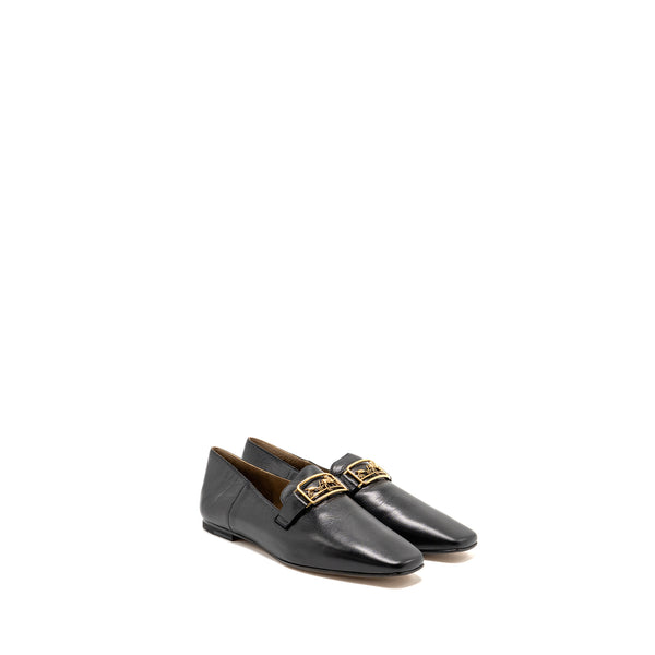 Hermes Size 37 Time Loafer Leather Black GHW