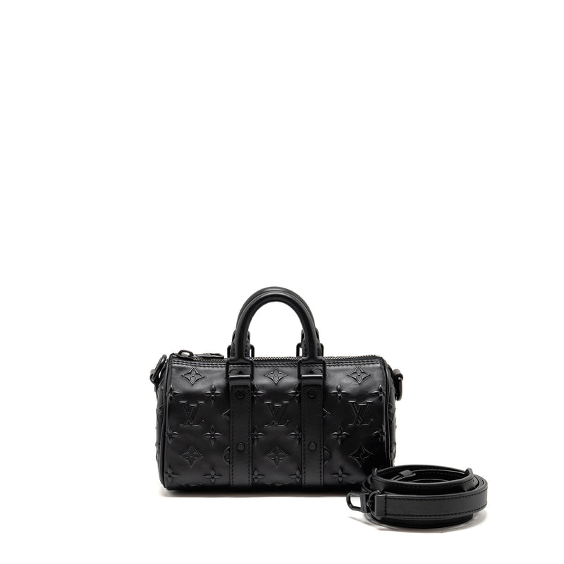 Louis Vuitton Keepall XS Monogram Seal Cowhide Leather So Black